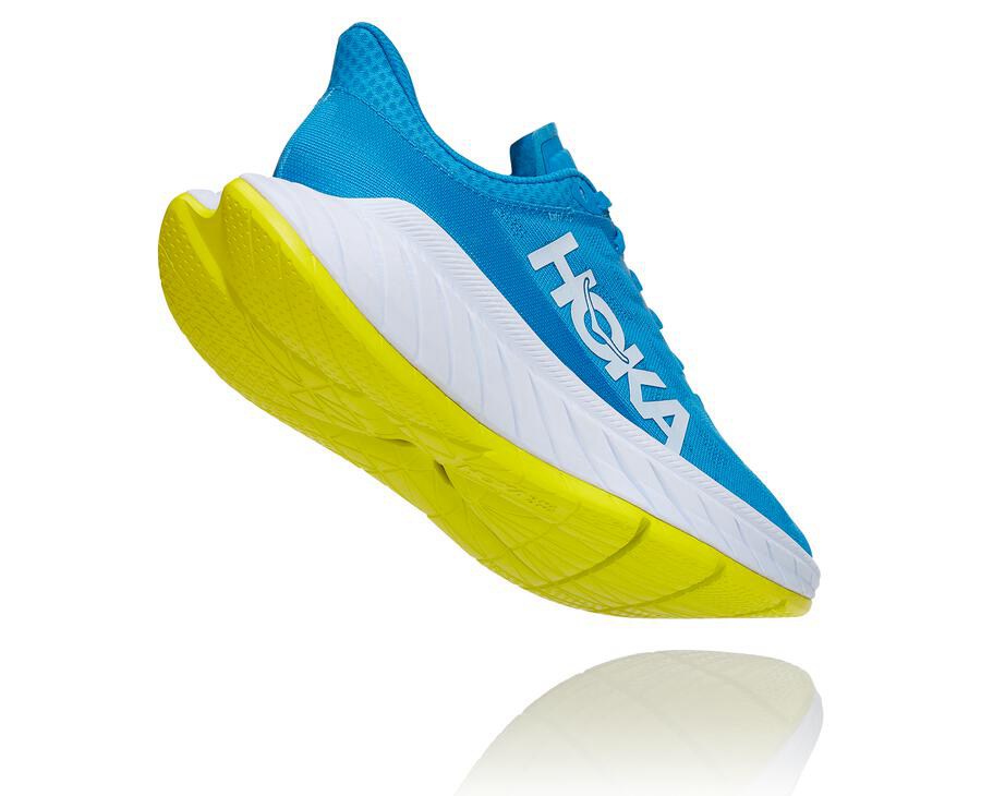 Running Shoes Womens - Hoka One One Carbon X 2 - Blue/White - UPTDFAW-38